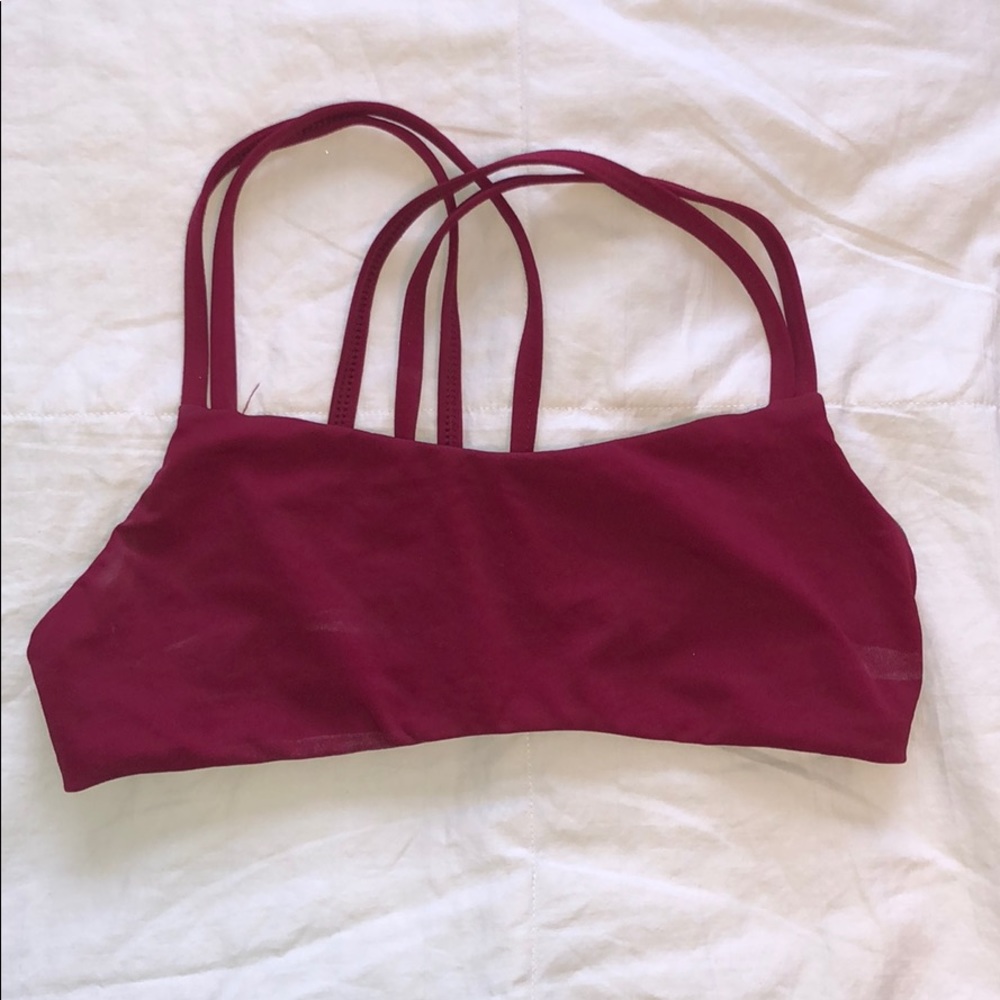 Women's Burgundy Strappy Swim Top